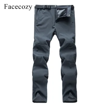 

Facecozy Winter Men&Women Softshell Hiking Pants Inner Fleece Waterproof Plus Camping Trousers Outdoor Windproof Trekking Pants