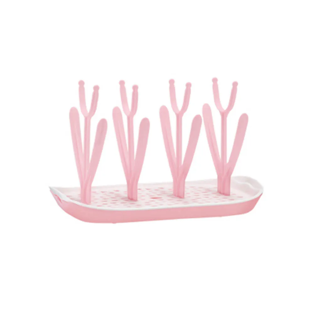 Baby Bottle Drying Rack Dish Dryer Rack for Toddler Sippy Cup Bottle Nipple - Цвет: Pink