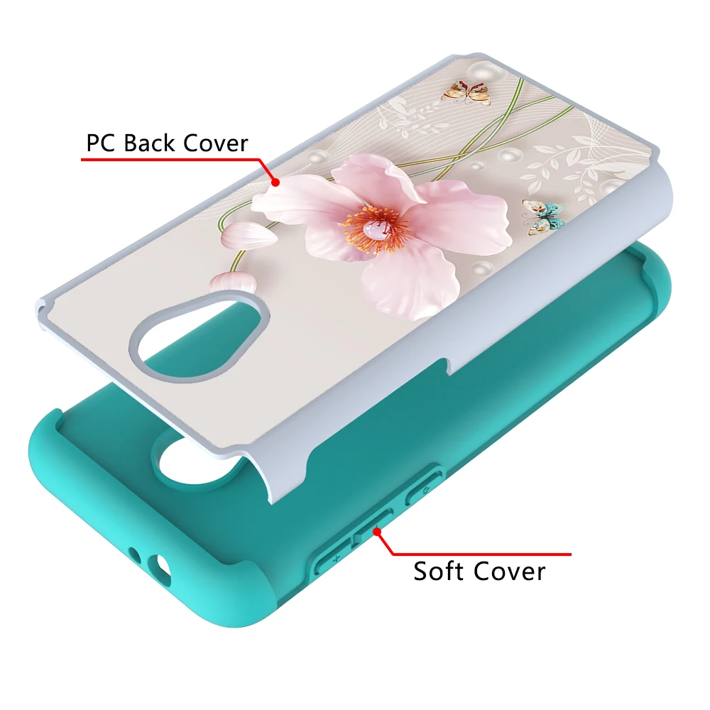 

2 in 1 Rugged shockproof phone cases cover for Alcatel 1X Evolve/Alcatel TCL LX/Alcatel IdealXtra 2018