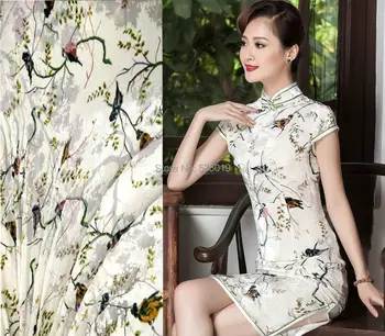 

High Quality African Cord Lace Silk Fabric For Sewing white Velvet Cotton Fabric Meter Flowers bird With Tissue wedding dress