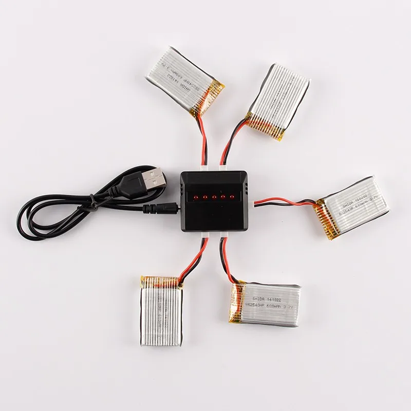 5PCS-3-7V-600mAh-Lipo-Battery-Pack-5-in1-charger-for-Syma-X5-X5C-X5S-X5SC