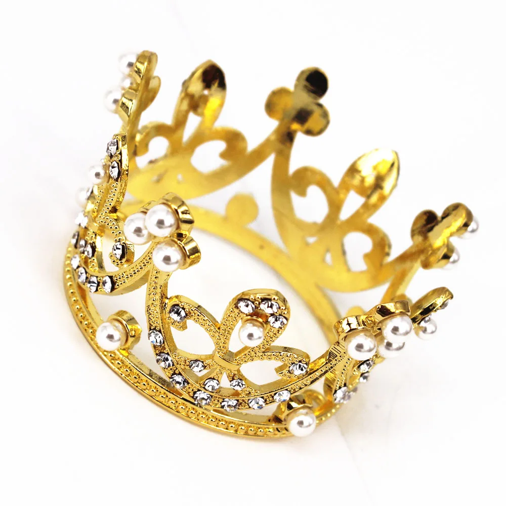 

3.5X5CM High quality fashion cute children gift crystal crown kid 1st birthday photograph tiara prop birthday cake topper crown