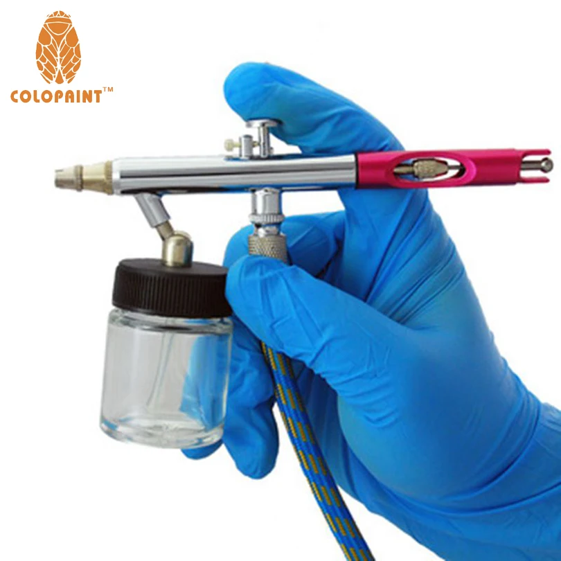 

Colopaint Multi-purpose 0.35mm Precision Dual Action Airbrush Siphon Feed Airbrushes with 5CC Cup & 22CC Bottle