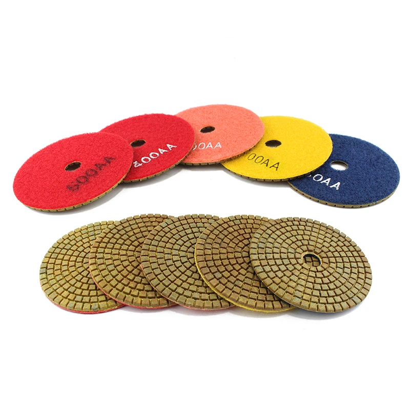 5 Step 100mm Grit50 500 Abrasive Tools Metal Pads 4 inch Water Working Polishing pads For