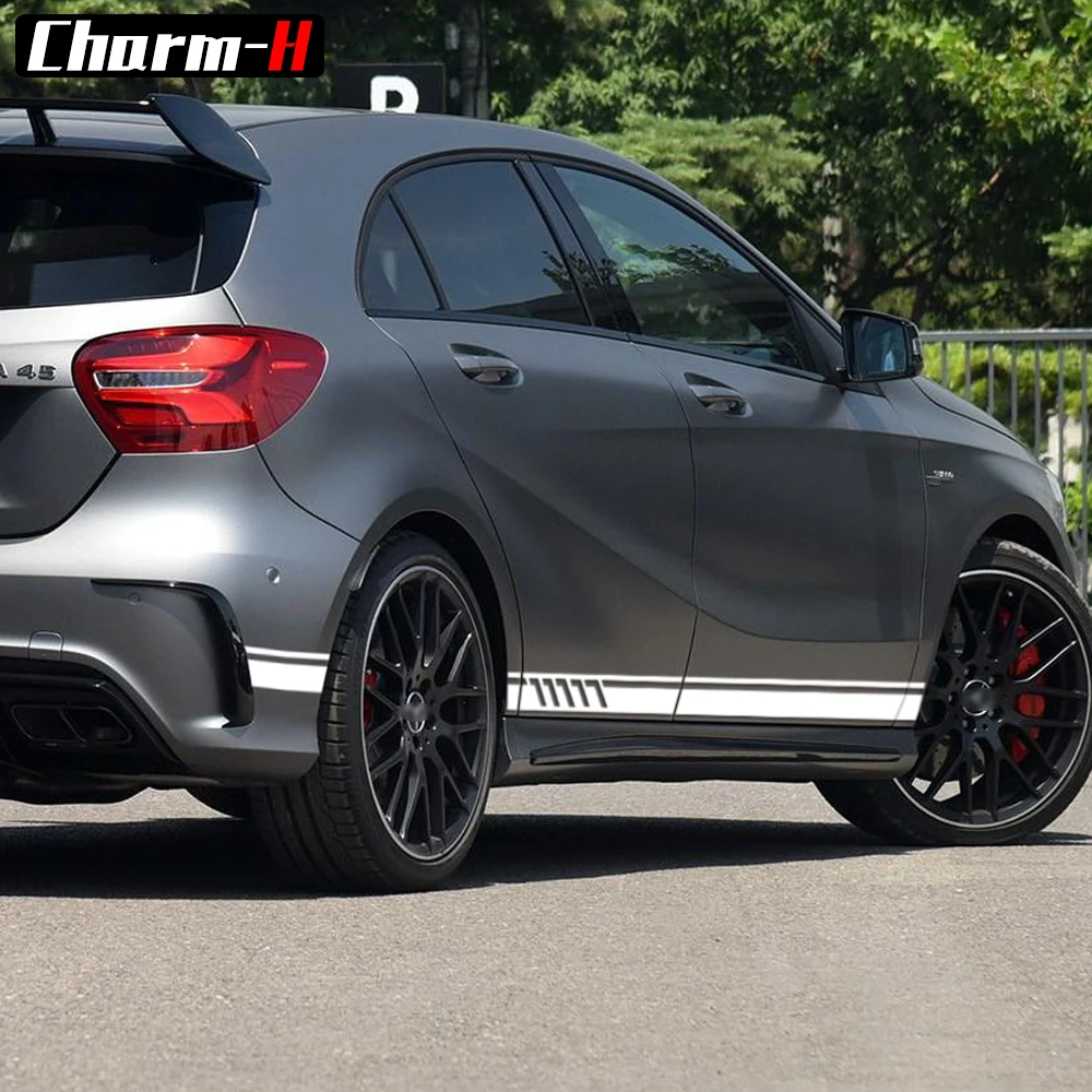 2 أجزاء لمرسيدس بنز W176 فئة A45 AMG A180 A200 A250 طبعة 1 الجانب سباق المشارب الباب الفينيل ملصقات مصورة