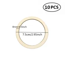 10 шт. 7,5 см деревянные кольца круги для DIY кулон Разъемы Ювелирных изделий Свадебный Рождественский Декор