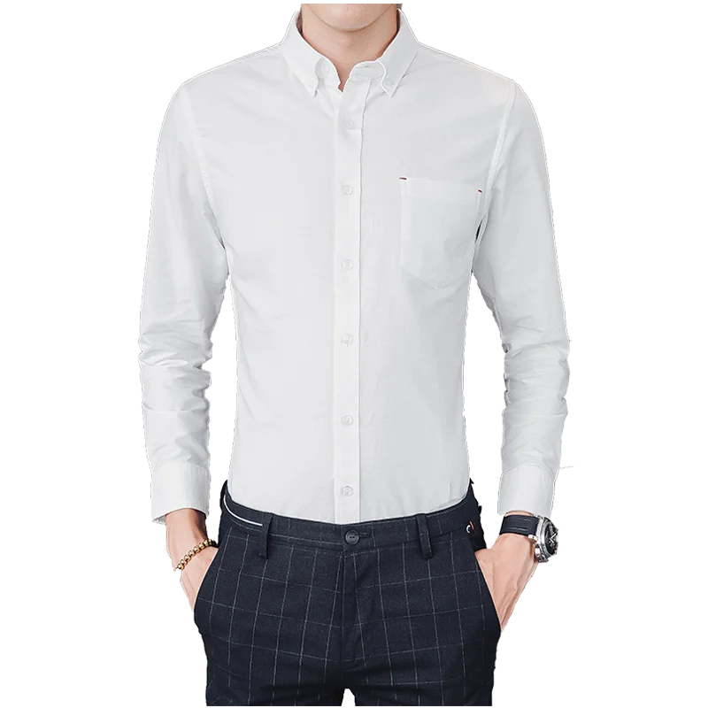 Autumn new cotton oxford shirt loose Men's Dress Shirts Plus Size