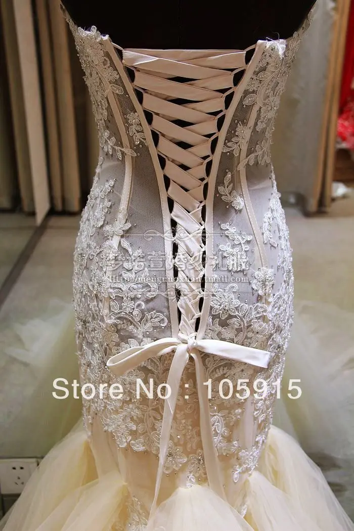 Free Shipping Real Sample See Through Corset Lace Beads With Long Free Shipping Real Sample See Through Corset Lace Beads With Long Train Mermaid Wedding Dresses Bridal Gowns Organza Vc 73 In From Weddings