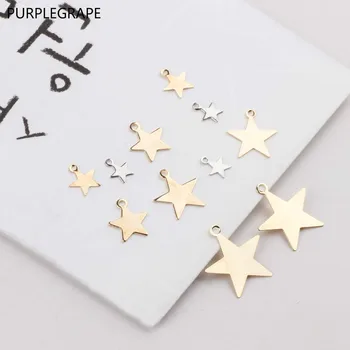 

50pcs DIY Earrings Accessories Bracelets Necklaces Materials Pendants Copper Pentagram Minimalist Mini Stars