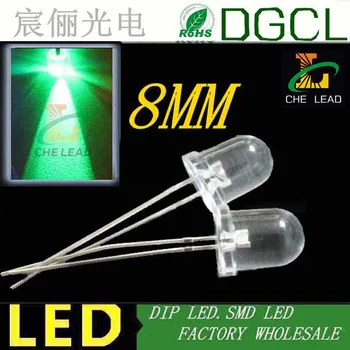 

Ultra bright Green 8mm DIP LED 520-530nm 30 degree view angle 3.0-3.5V 100pcs Free shipping