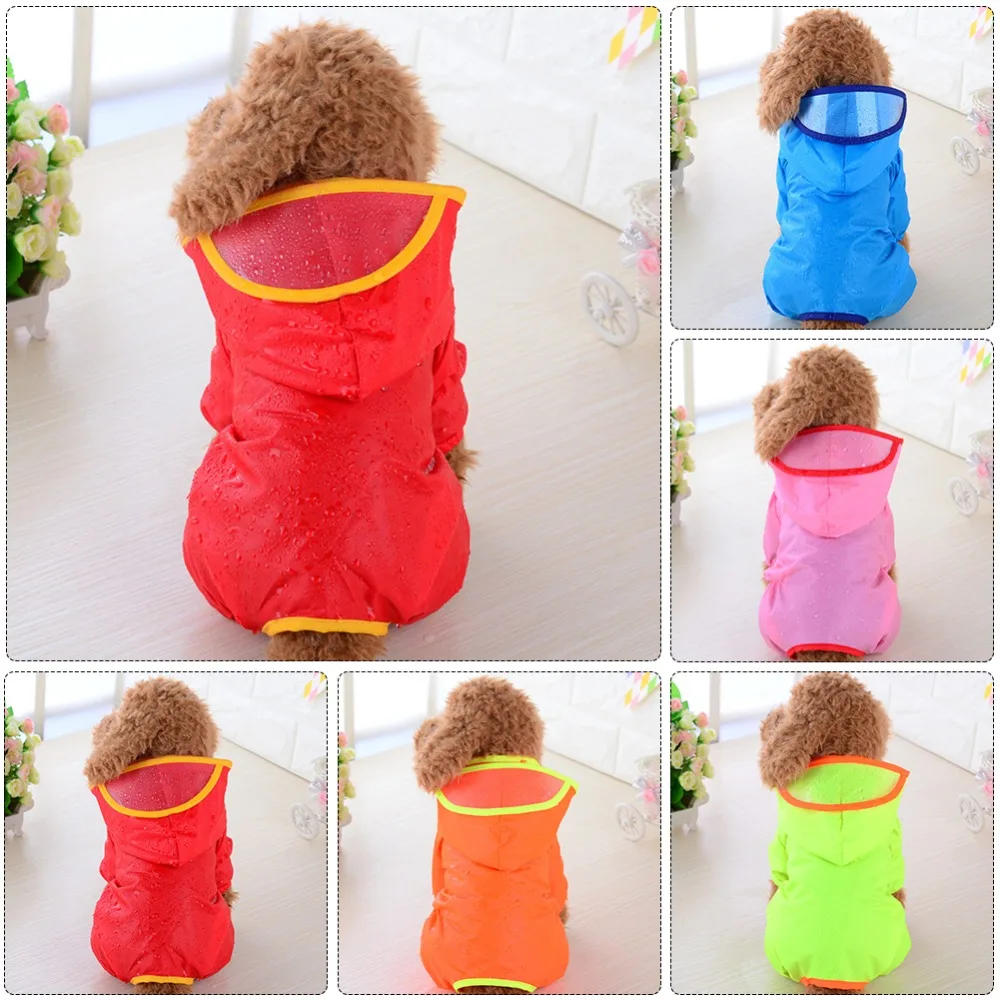 Solid Pattern Pet Raincoat Dog Raincoat Transparent Raincoat Light