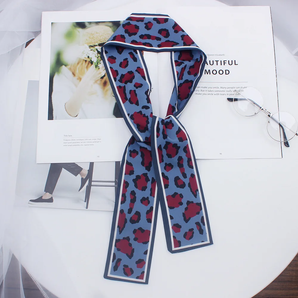 Роскошный бренд, Леопардовый принт, новая сумка, шелковый шарф для женщин, женский галстук, Модный маленький шелковый шарф, шейный платок - Цвет: 2