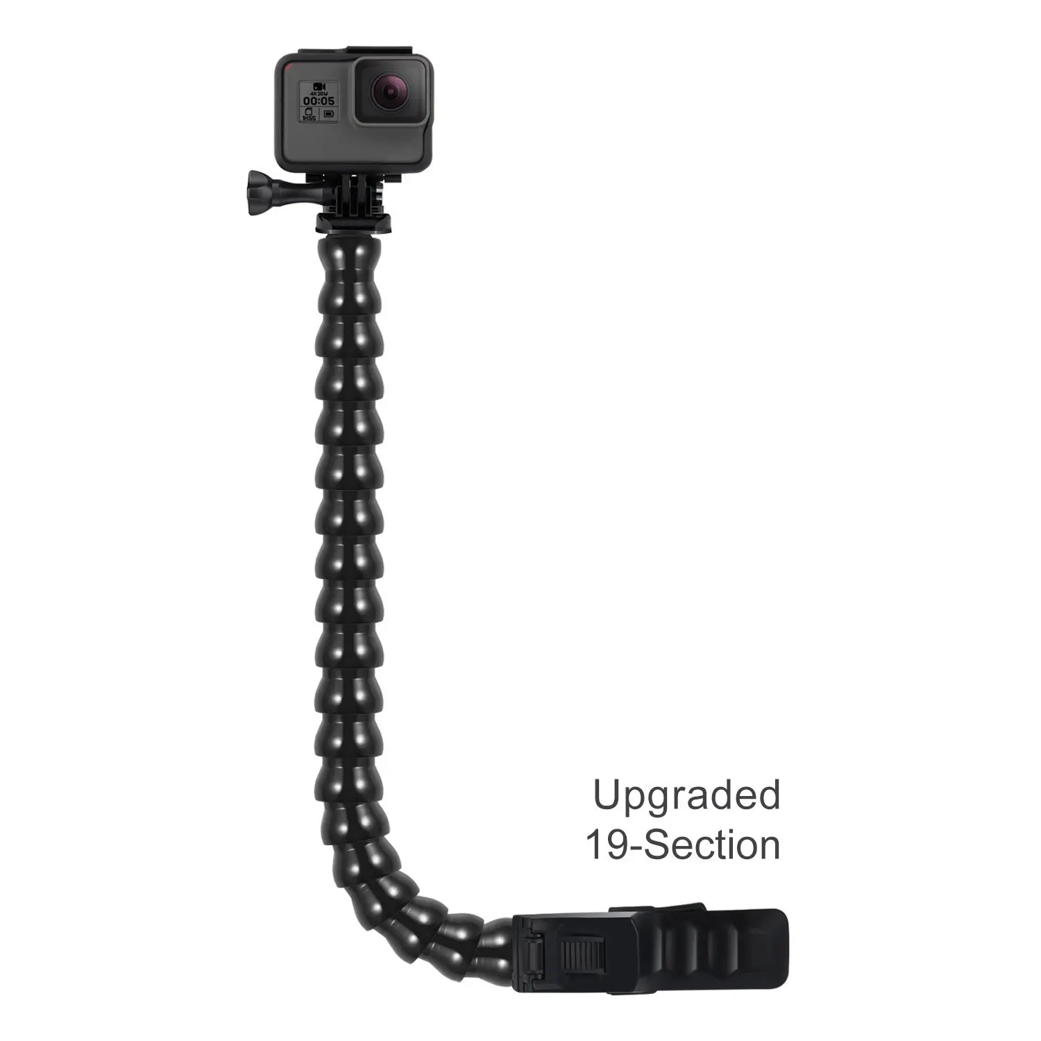 

Jaws Flex Clamp Mount With Adjustable Gooseneck 19-Section For GoPro Fusion Hero Session/Hero 3/4/5/6+3/2Xiaomi Yi AKASO EK7000
