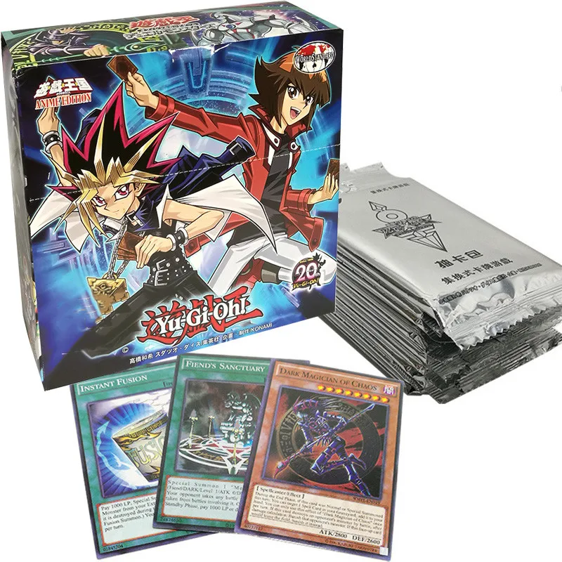 

240pcs/set Yu Gi Oh Game Cards Classic Yu Gi Oh Game English Cards Carton Collection cards with flash card and metal tin box toy