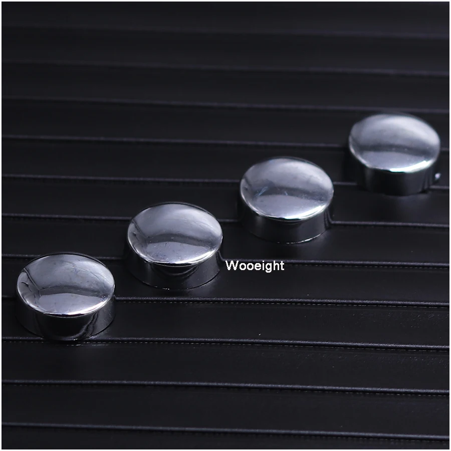 Wooeight 4Pcs Silver Screw Nut Cap Bolt Cover Set For Car Truck Motorcycle Security License Plate Frame Mounting Screw Bolt (1)