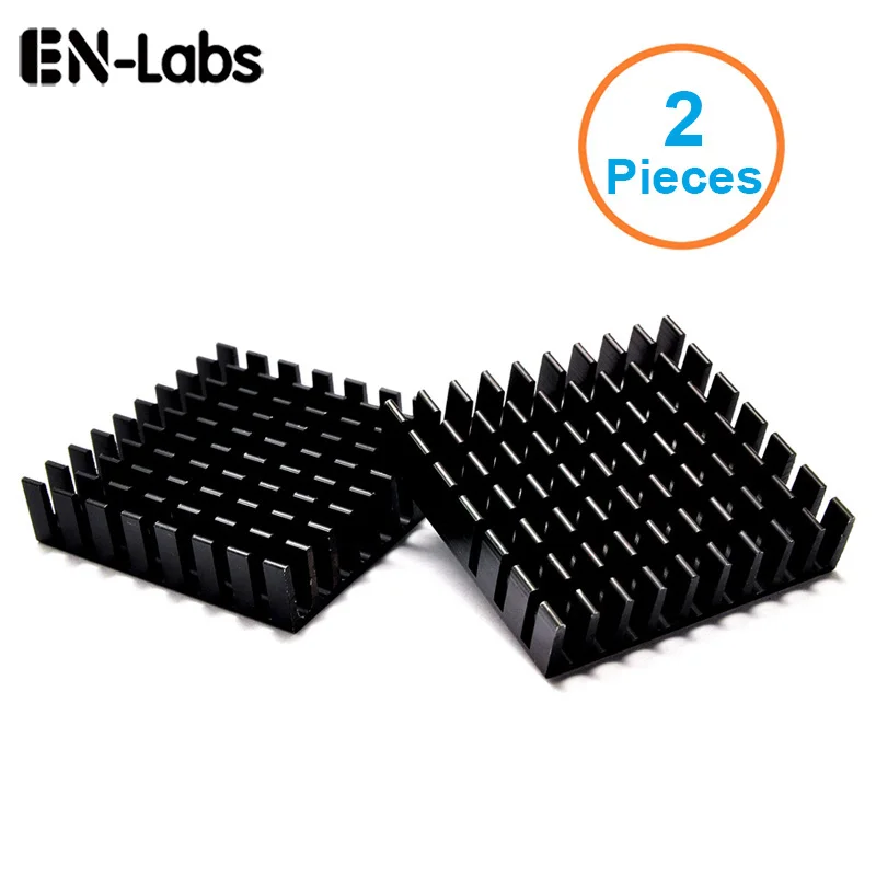 En-Labs 2pcs/lot Anodized Black Aluminum Heatsink 35x35x10mm Chipset Radiator Cooler Southbridge Northbridge IC,3W LED Cooling