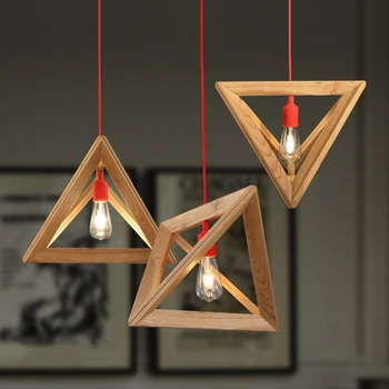 

Japan Wood LOFT Diamond LED Chandelier Lighting Bedroom Living Room Restaurant Pendant Lamp Light Suspension Fixtures Decoration