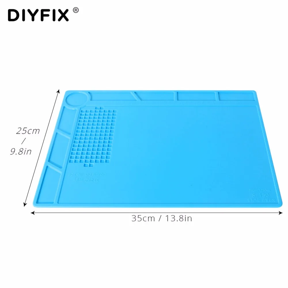 DIYFIX 35x25 см теплоизоляция силиконовый коврик Электрический BGA паяльная ремонтная станция техническое обслуживание платформа с винтом расположение коврик