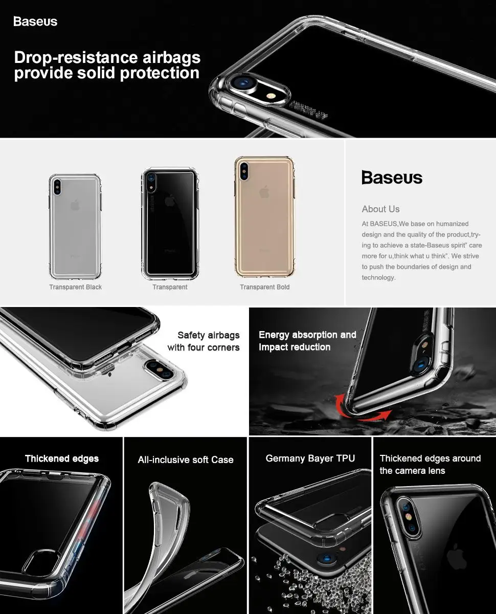 Baseus противоударный чехол для телефона для iPhone Xs Xr Xs Max Coque Мягкий защитный силиконовый из ТПУ задняя крышка для iPhone новые чехлы