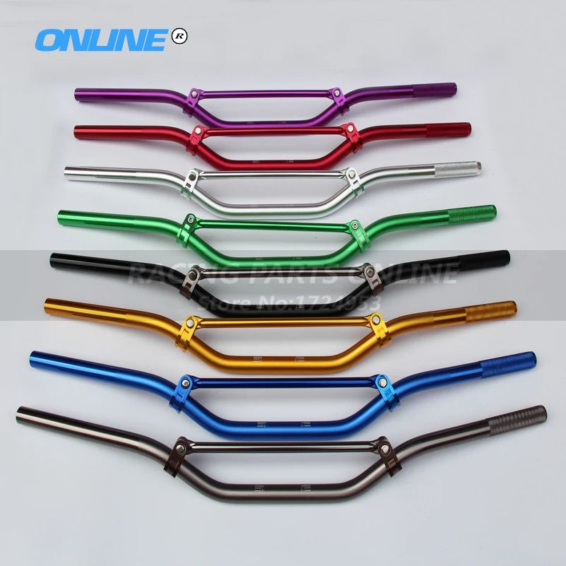 7/8 UNIVERSAL MOTORCYCLE LOW HANDLE BARS 22MM HANDLEBARS HANDLE TUBES with handlebar pad center rod DIRT BIKE PIT BIKE ATV DAX