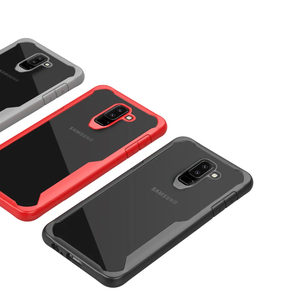 

For Samsung Galaxy j8 2018 Case Soft Silicone+Transparent PC Armor Protective Back cover Case for Samsung J8 2018 phone Shell