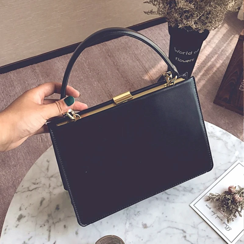 Kaufen Burminsa Vintage Metall Verschluss Frauen Handtaschen Einzigartige Design Weibliche Schulter Taschen Hohe Qualität Damen Messenger Taschen 2019 Schwarz Rot