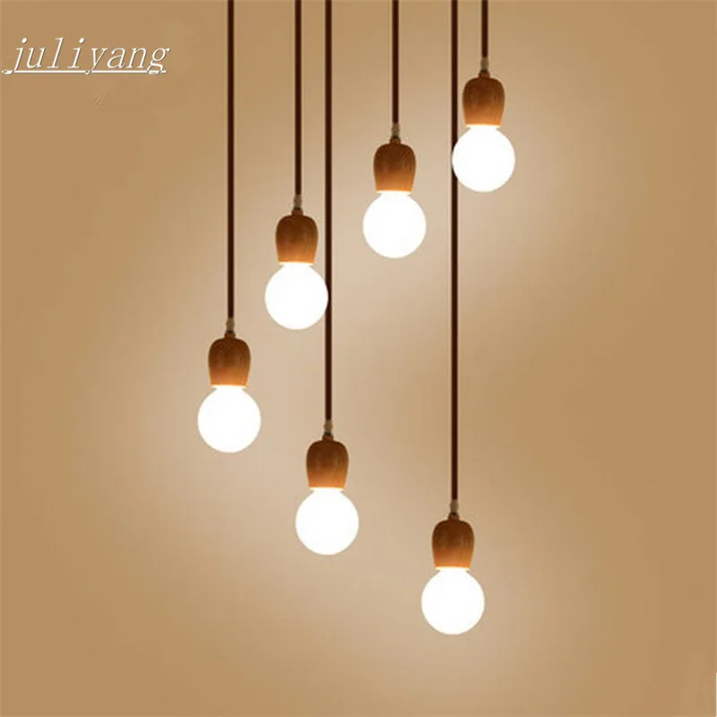 Juliyang деревянный подвесной светильник держатель fix с G80 светодиодные лампы для магазина, столовой, ресторана, светильник 220 В 110 В