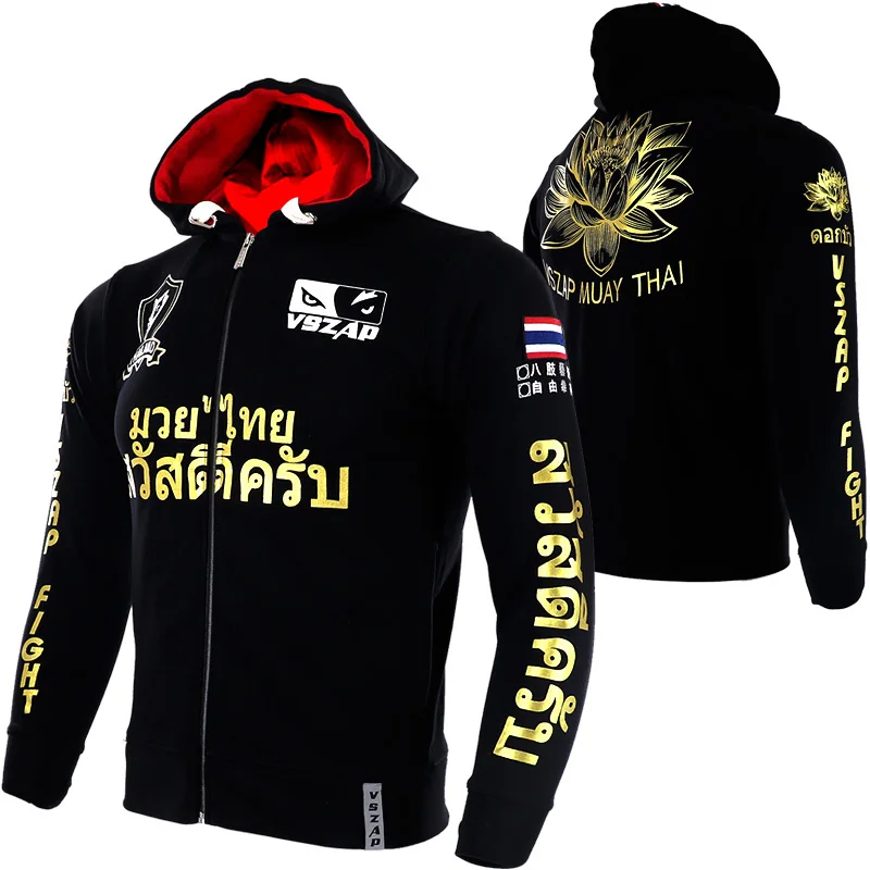 Толстовка с длинным рукавом VSZAP BUILT 2 FIGHT MMA fight Muay Thai, Рубашка mma, одежда mma, толстовка с эластичным офсетным принтом - Цвет: Черный