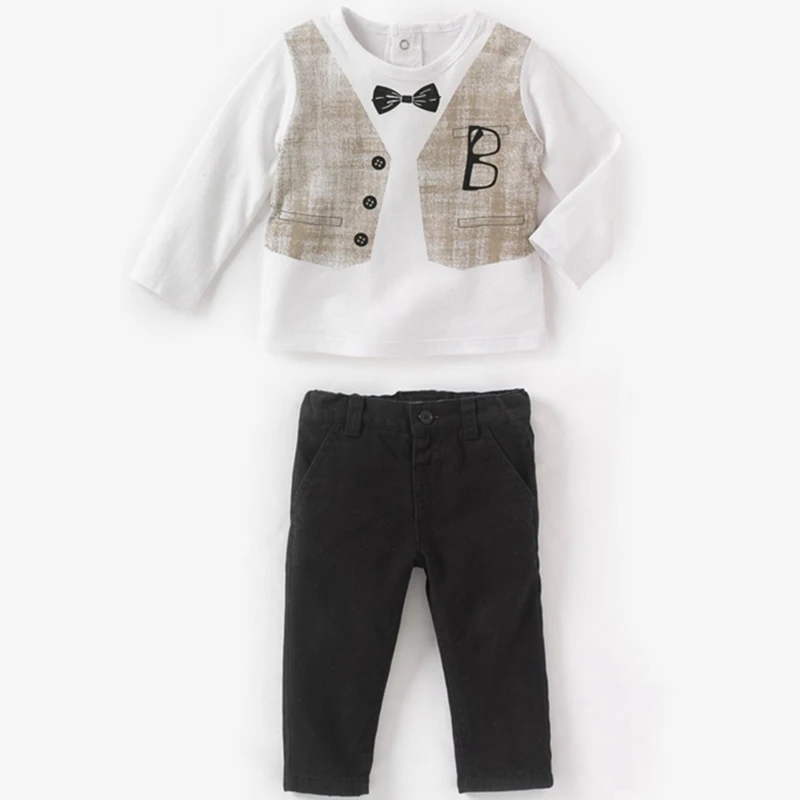 

Fashion Spring Fall Baby Boy Gentleman Suit Fantasia Infantil Tshirt Pants Kids Clothes Toddler Boys Clothing Set Children Wear