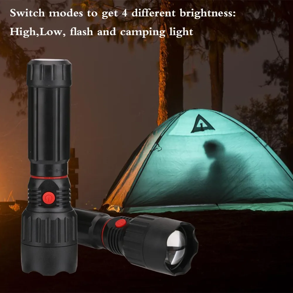 4*AAA Battery 2 In 1 PVC LED Flashlight Camping Light XPE+COB