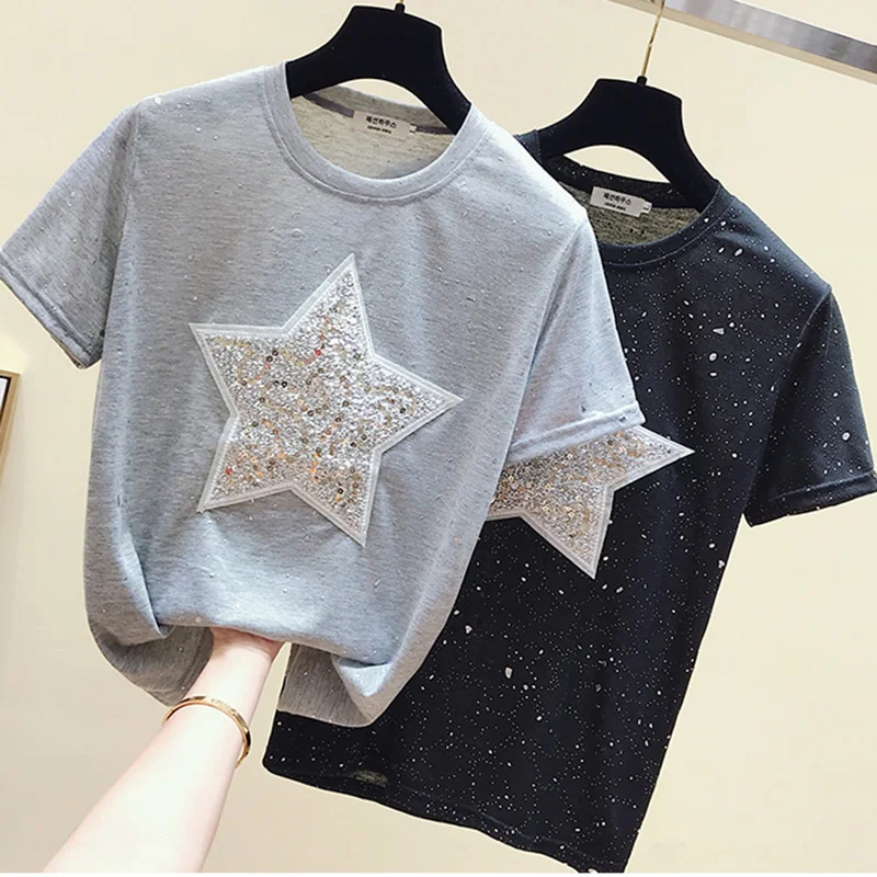 

Camisetas Mujer 2019 Korean Harajuku Tshirt Women Tops Short Sleeve Loose O-neck T Shirts Print Summer Casual Tee Shirt Femme