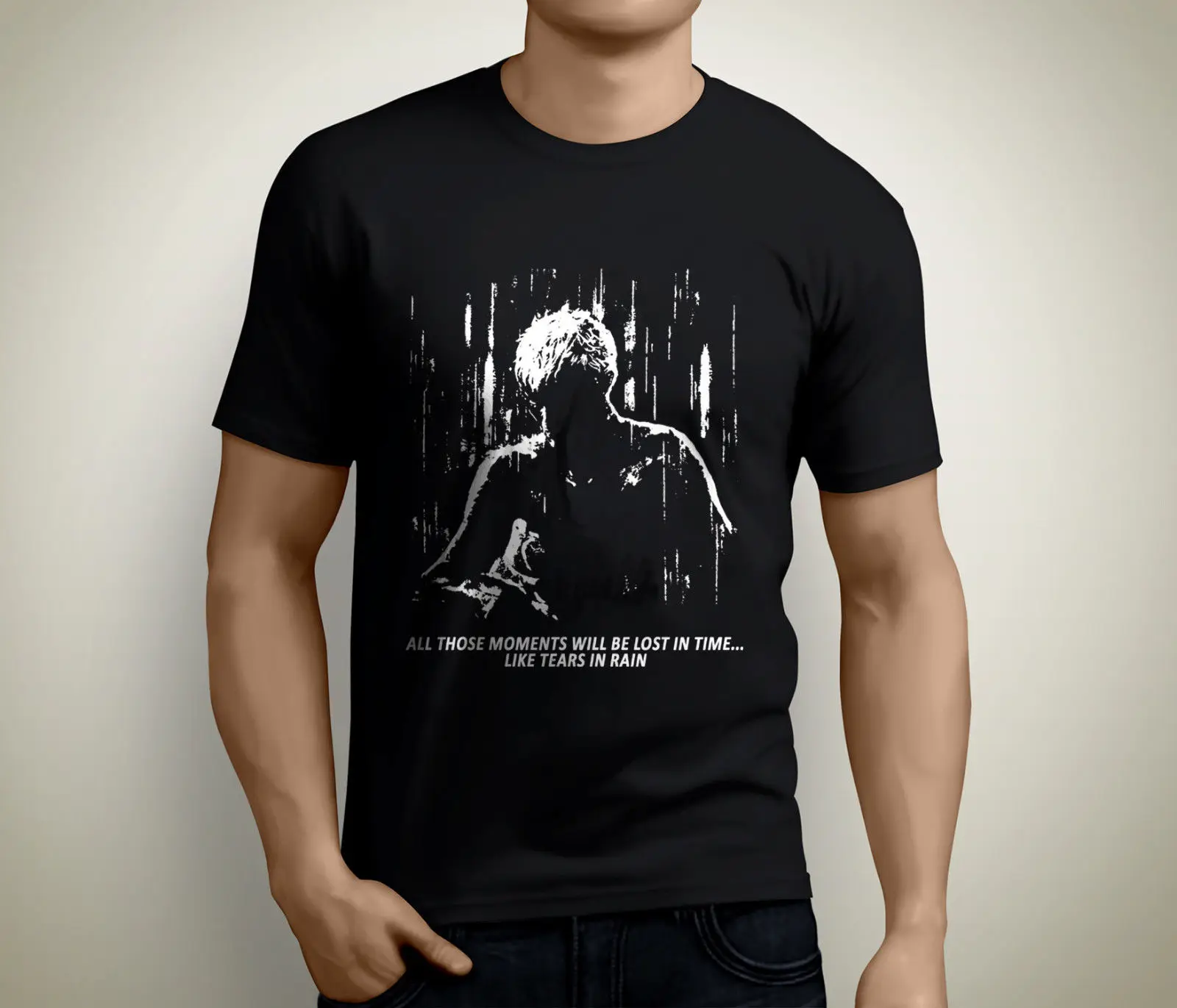 

New Blade Runner Tears In Rain Short Sleeve Men'S Black T Shirt Size S To 5Xl
