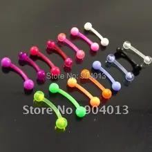 10 шт. 16 г гибкое светится в темноте кольцо для бровей Кольца для ногтей мягкие с банановым шариком конус чистые цвета пирсинг ювелирные изделия