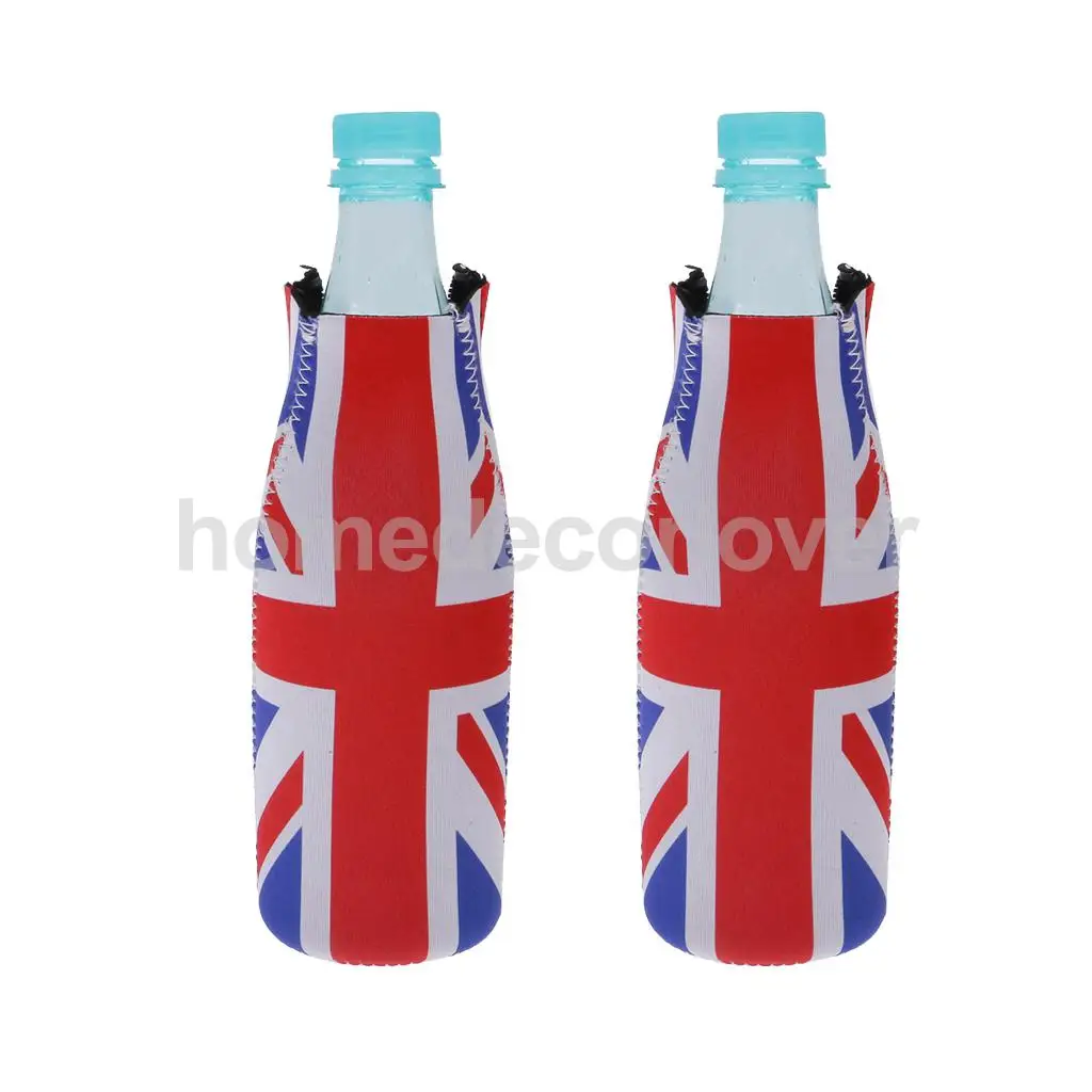 2pcs Britain UK Flag Beer Bottle Cooler Beverage Sleeve Holder Party Favourin Party DIY
