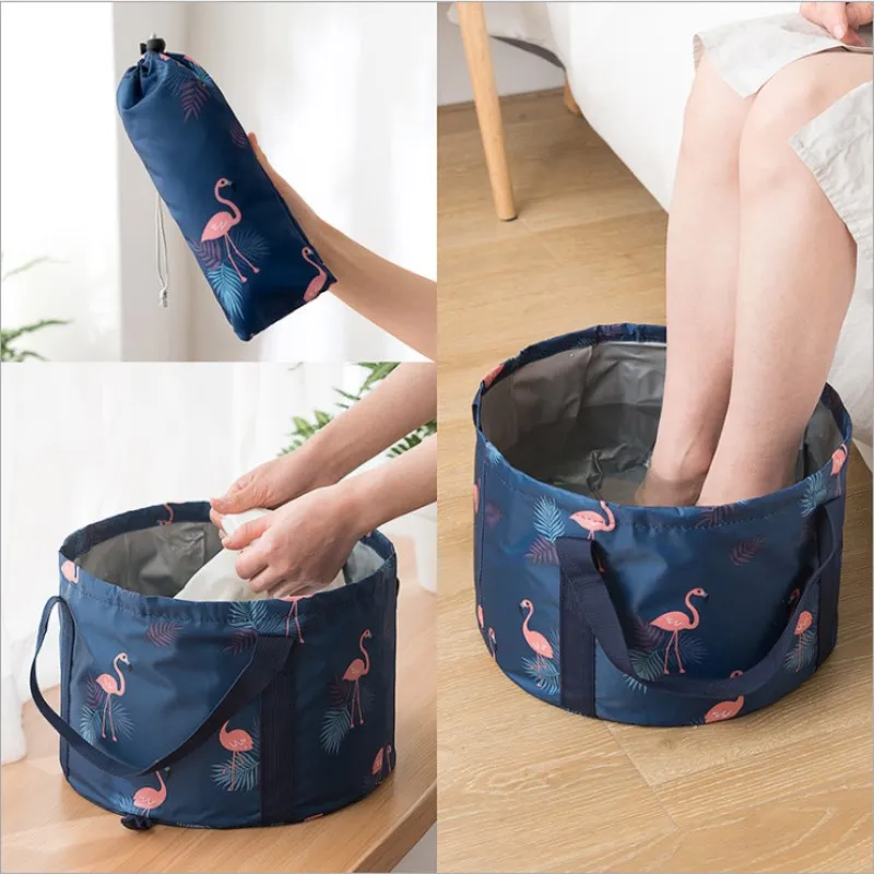 

Portable Outdoor Foldable Bucket Wash Basin Waterproof Folding Bucket Travel Bucket Pot Collapsible Wash Foot Water Bucket