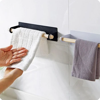 

Towel Hook Up Storage Rack Hanging Holder Bathroom Roll Paper Towel Hanger Organizer Hanging Holder Black White 1 PCS Dropship