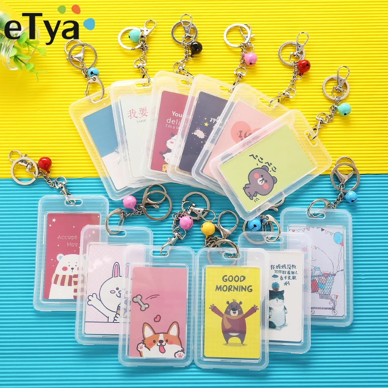 

eTya Men Women Work Card Holder Identity Badge Bus Card Cover Case Employee Name ID Card Cover Credit Card Wallets Key Bags