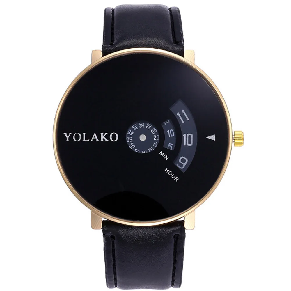 

Luxury Male Turntable Display Large Dial analog Watches Leather Strap Men's Leisure Wristwatch New Fashional Casual Braclet A65