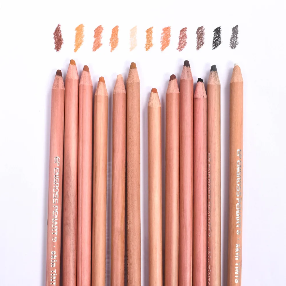 12 Colori Professionale di Disegno Matite Set Pastello Pelle Tinte Legno Matite Colorate per Schizzo Scuola di Pittura Rifornimenti di Arte in 12 Colori