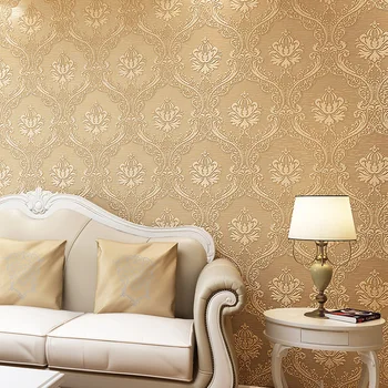 

ZXqz 38 10 meters Vintage Beige Fashion Floral Mural Wallpaper PVC wallcoverings for bedroom hallway home improvement of wall