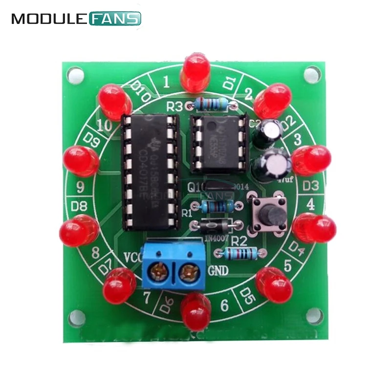 NE555 CD4017 Bricolaje Trousse Electronica производство удача роторный набор компоненты 3 5 6 в колесо
