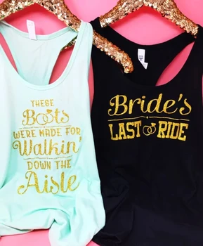 

personalize glitter Bride's Last Ride Bachelorette Shirt, These Boots Were Made For Walking Down Aisle t Shirts Party favors