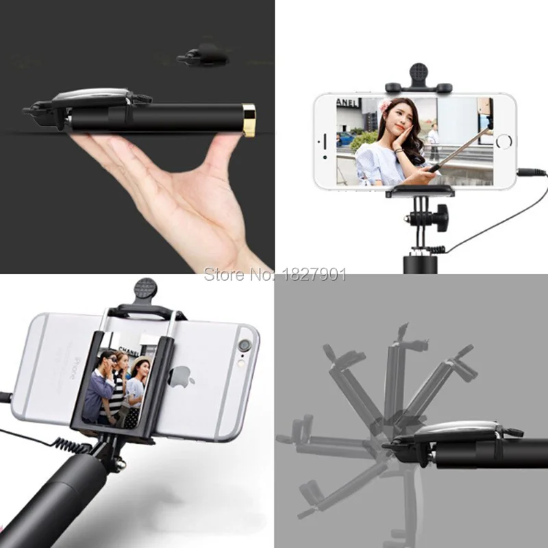 Роскошные Зеркало Selfie stick для iPhone 6 plus Универсальный Para селфи для Samsung Android IOS назад/Фронтальная камера Para Селфи