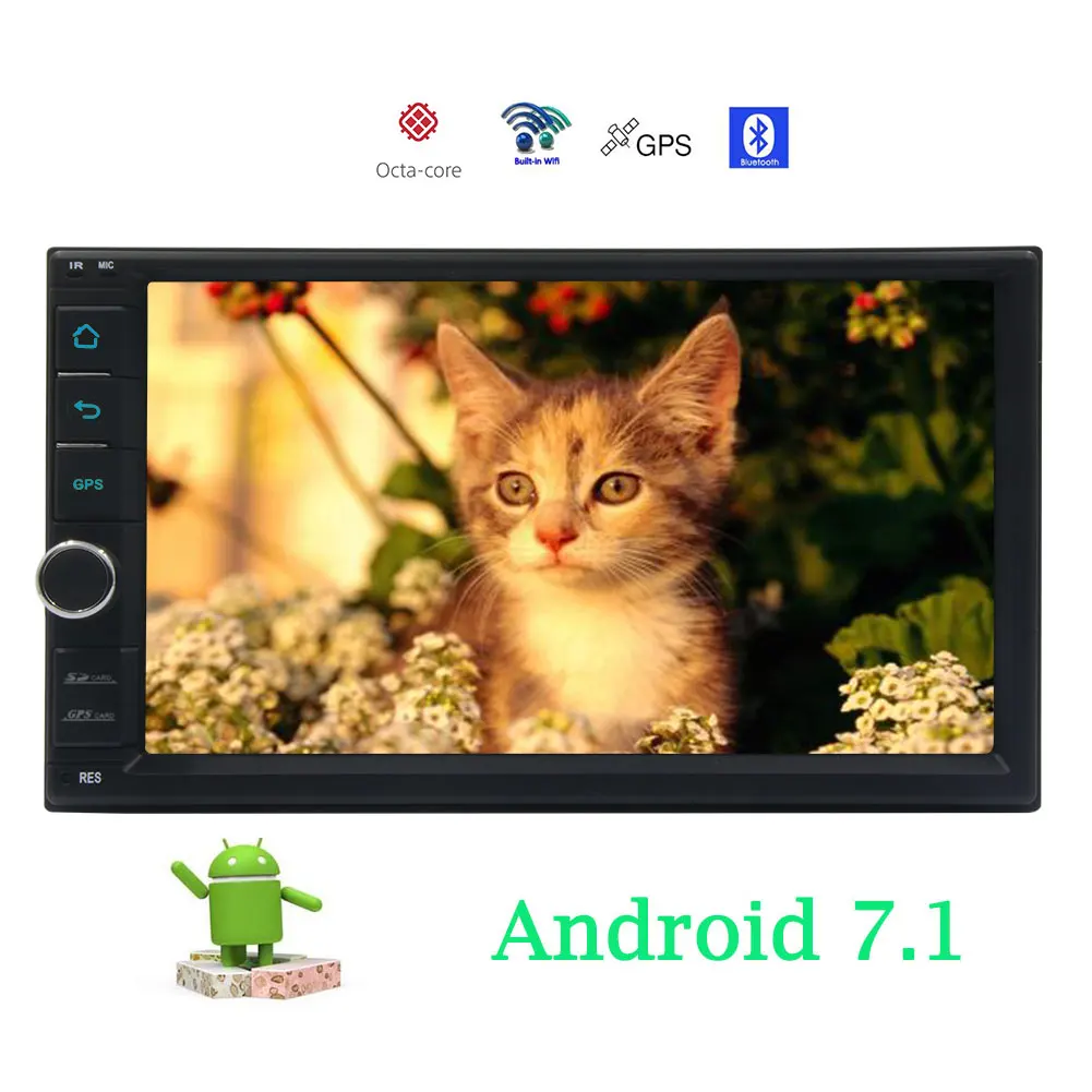 Perfect 2 Din Octa Core Android 7.1 GPS Car Stereo Radio Autoradio 32G ROM USB/3G/WIFI/1080P/SWC/Mirror link no-DVD Multimedia Player 5