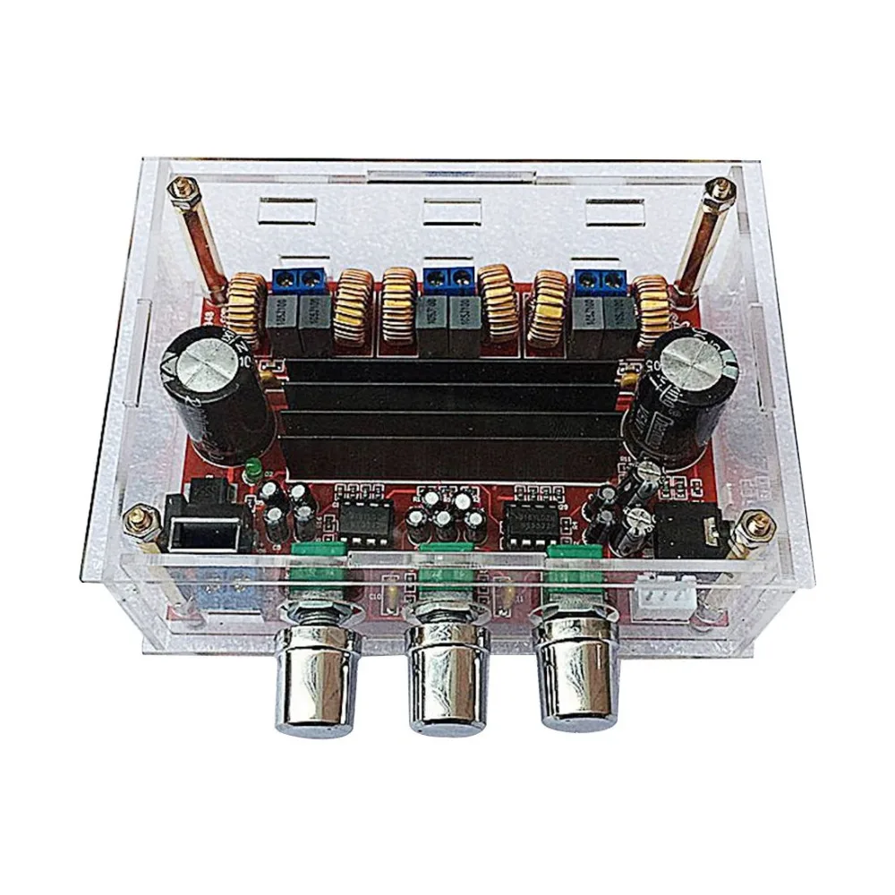 

Power Amplifier Board 2x50W+100W TPA3116D2 DC 12V-24V 2.1 Channel Digital Subwoofer with transparent case