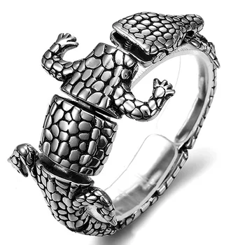 

3 Color Crocodile Shape Men's Punk Bracelets Bangles 316L Stainless Steel Rock Jewelry Man Male Gift Gold Color Black