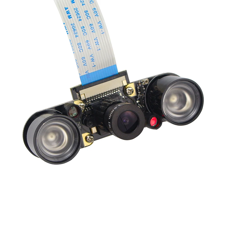 

Raspberry Pi 4 Camera Module Night Vision OV5647 5MP Adjustable Focal Camera (F)+ 2 Infrared Sensor LED Lights + 15cm FFC