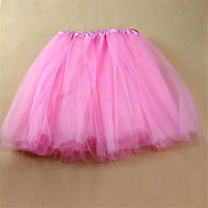 Snowshine4#5003 Модная хлопковая одежда; цвет черный, зеленый, фиолетовый, розовый, белый, милые платья для девочек, с эластичной резинкой на стрейчевое платье-пачка из тюля для взрослых, юбка-пачка, 3 Слои юбка - Цвет: Розовый