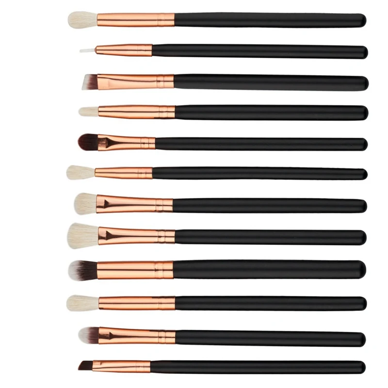 Pro 12Pcs Makeup Brushes Set Eye Shadow Foundation Powder Eyeliner Eyelash Lip Make Up Brush Cosmetic Beauty Tool Kit Hot