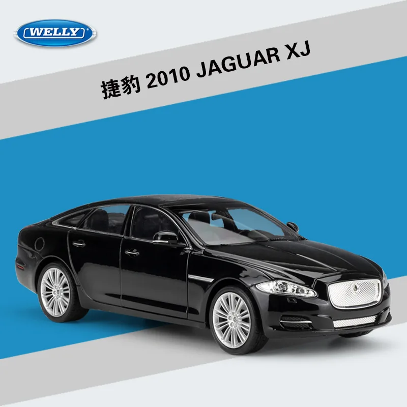 

1:24 Simulation alloy car model toys For JAGUAR XJ with Steering wheel control front wheel steering toy car for kid with box